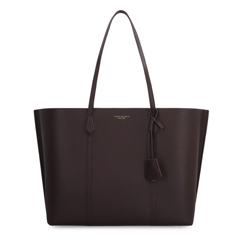 TORY BURCH Korrelig Leren Tote met Afneembare Bedel Red Dames