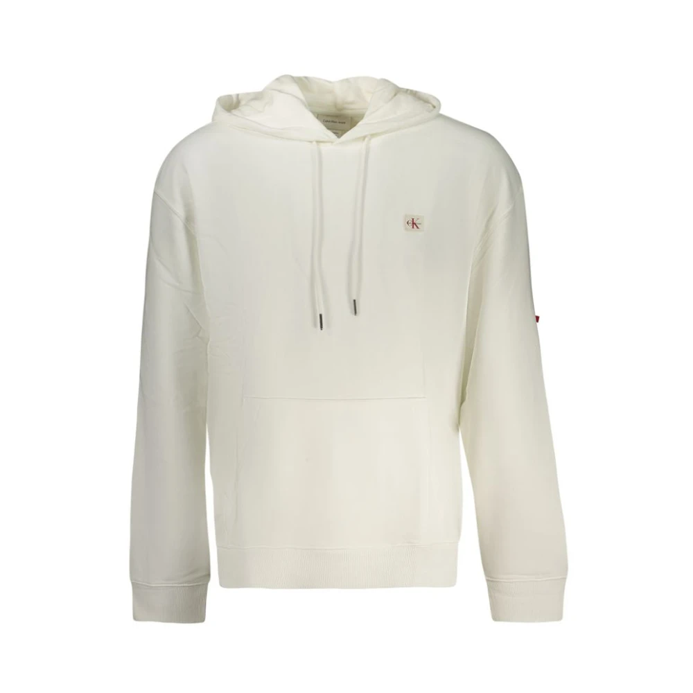 Calvin Klein , Hoodies, Male, White, 2XL, White Cotton Men Jumper
