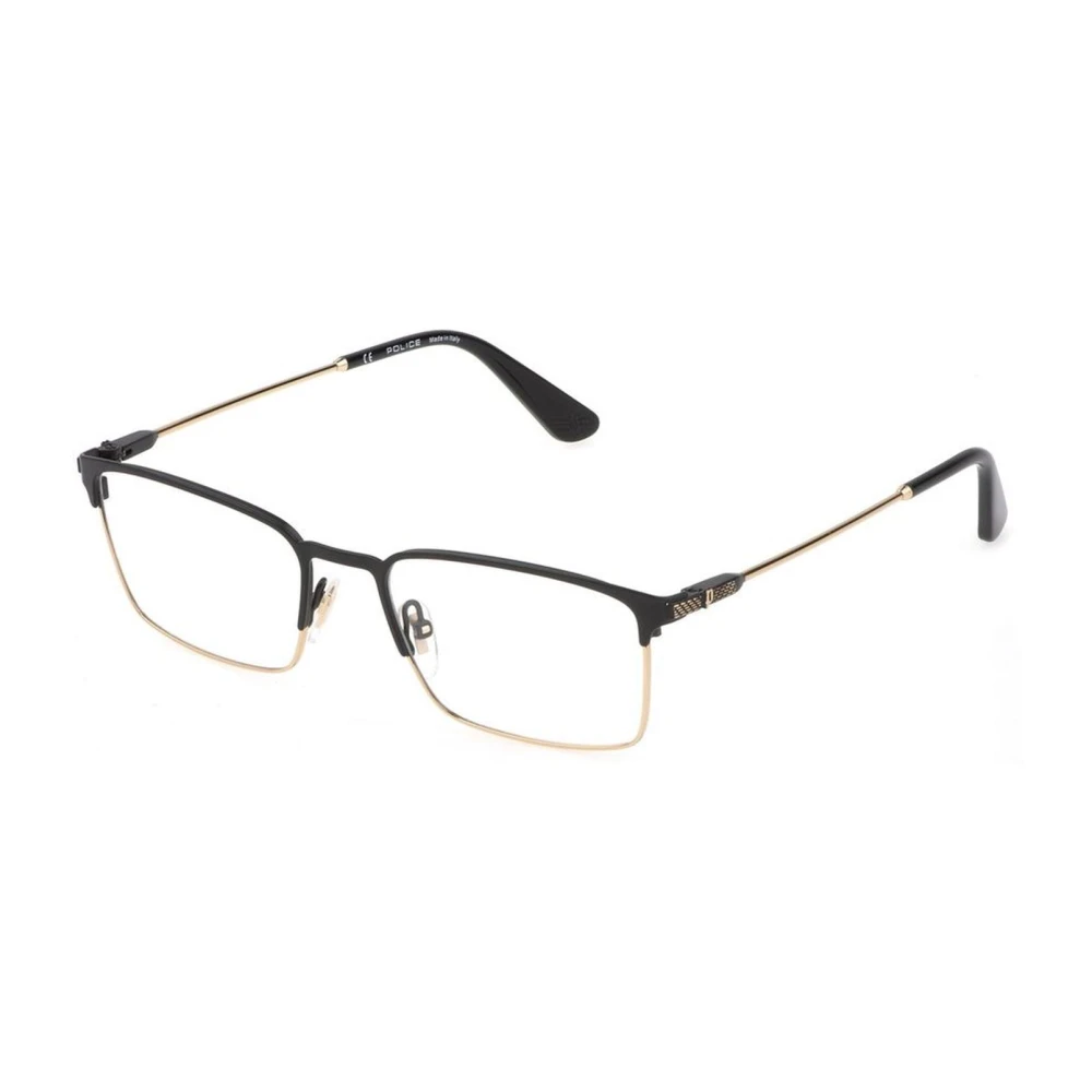 Police Zwarte metalen frames met wijzerplaat Black Heren
