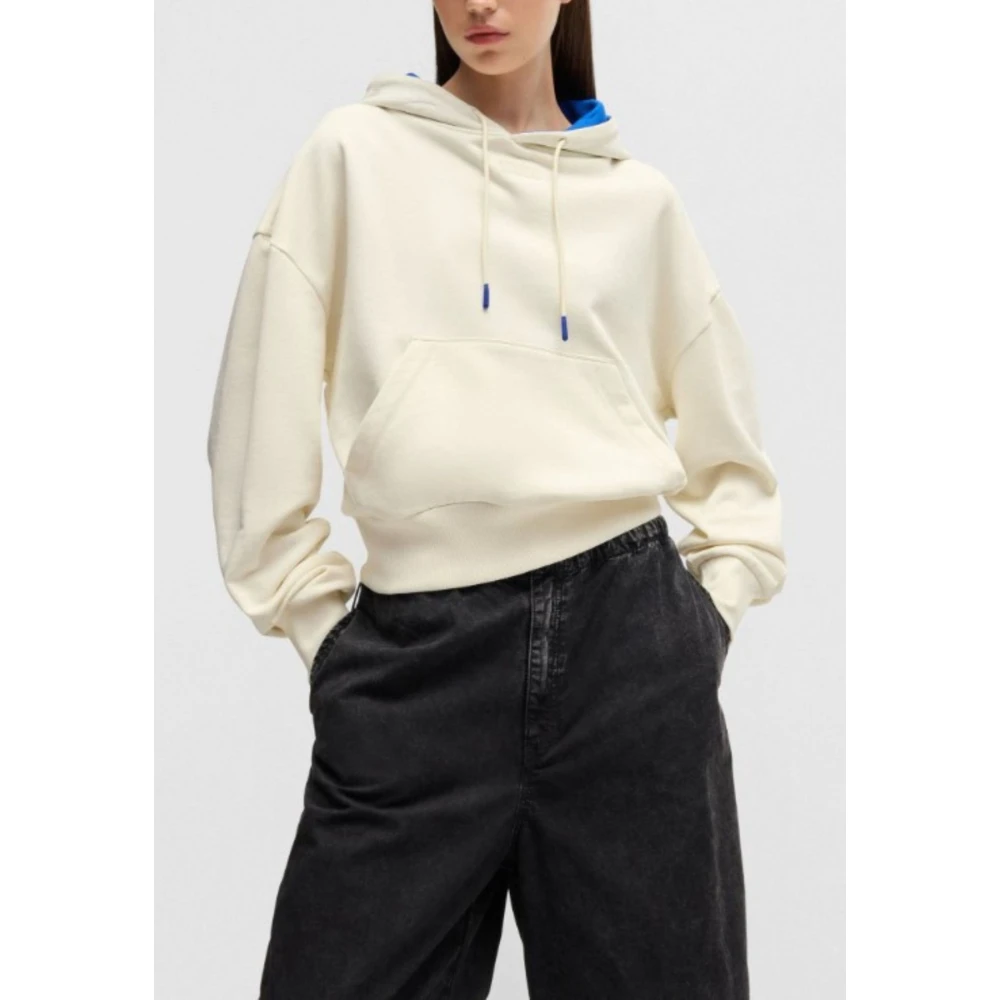Hugo Boss Cropped Hoodie voor vrouwen Beige Dames