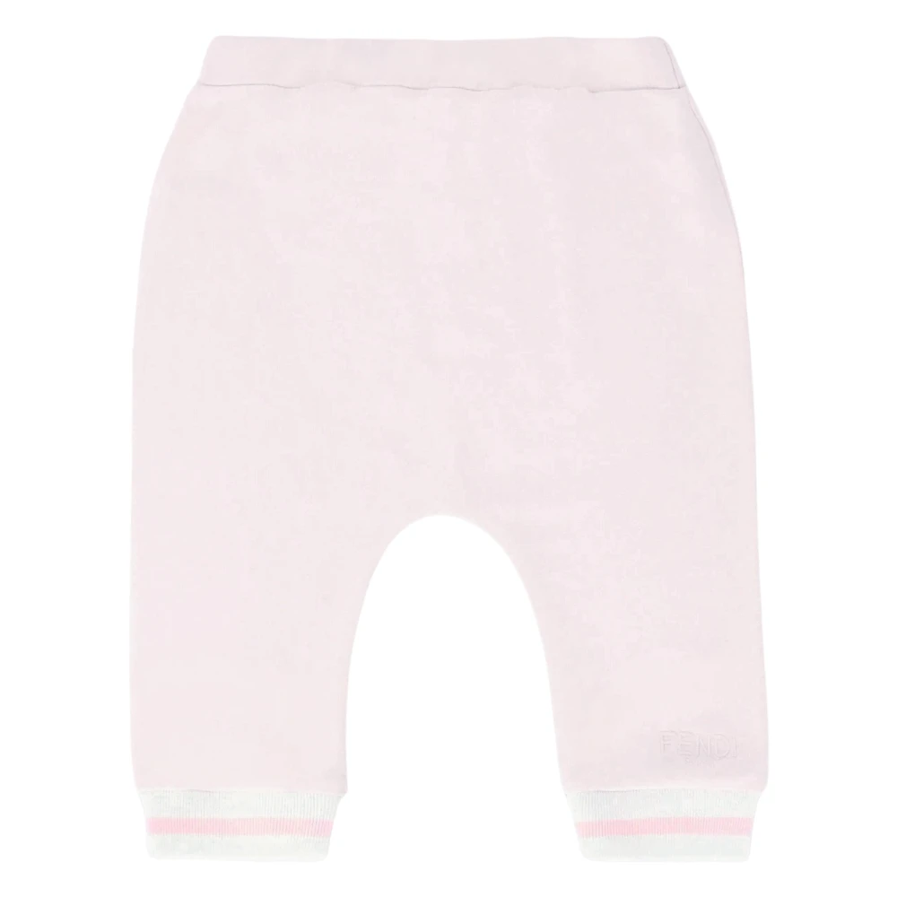 Fendi Unisex Kids Pink Sweatpants, 18 M, Rose Logo Joggers For Baby Girls