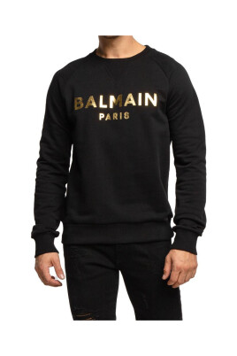 pull-en-coton-noir-avec-logo-or