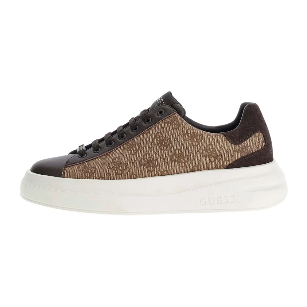 Guess Men's Brown Elba 4G Logo Trainers - Sneakers - 7 Uk - Shoes