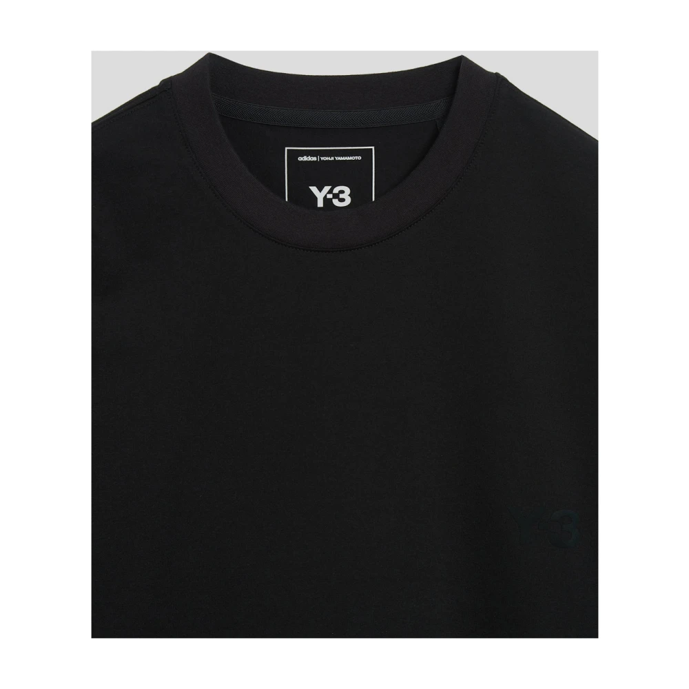 Y-3 Katoenen Bedrukte Tee Black Heren