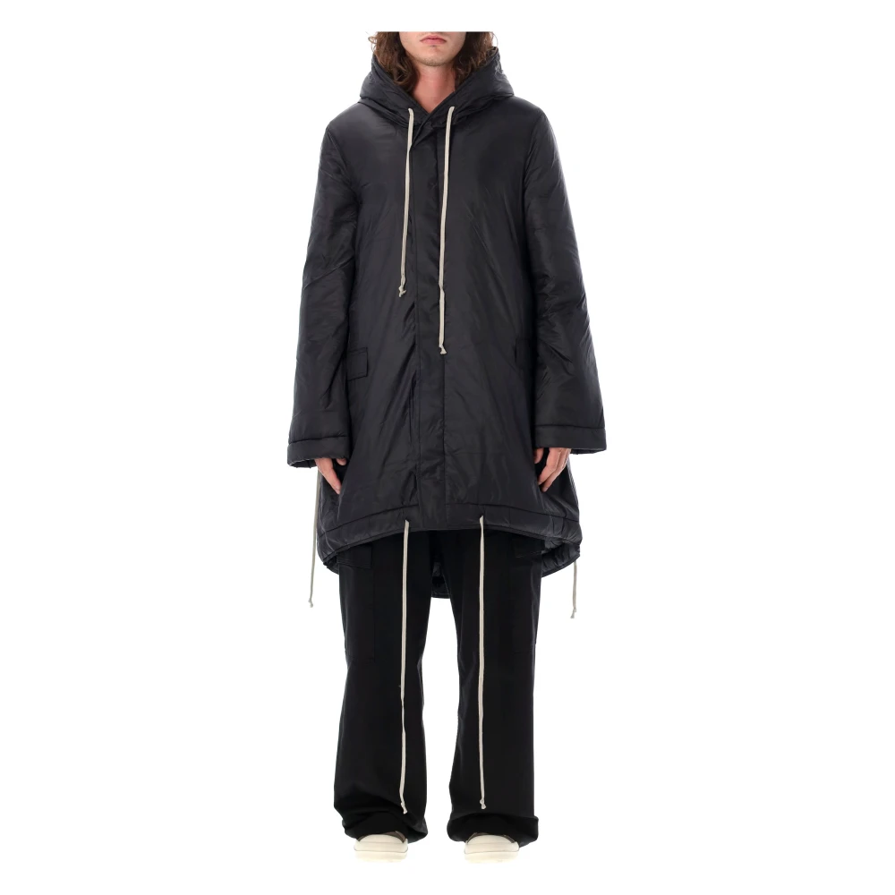 Rick Owens Zwarte Fishtail Parka Bovenkleding Black Heren