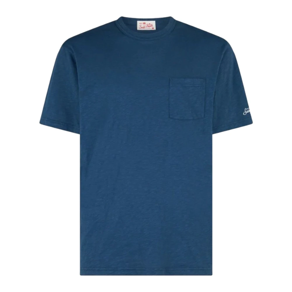 MC2 Saint Barth Linnen T-shirt Blue Heren