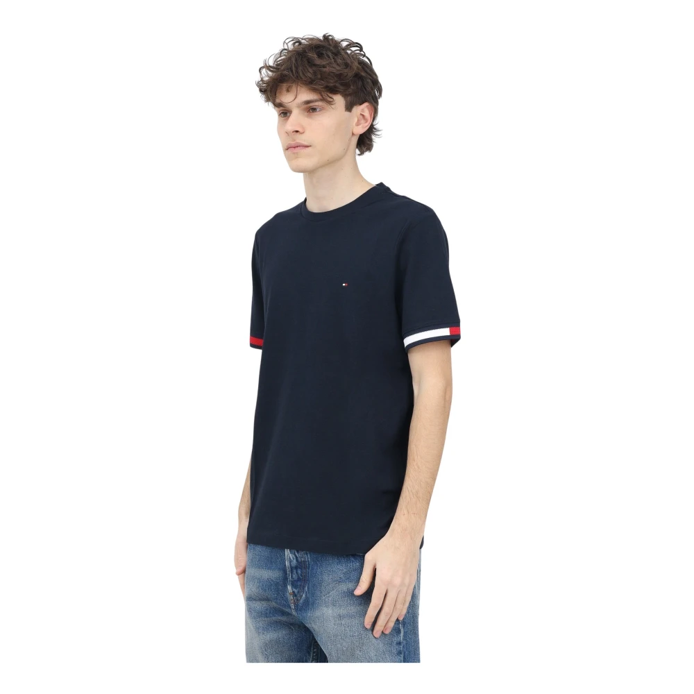Tommy Hilfiger Blauw T-shirt met iconische strepen Blue Heren