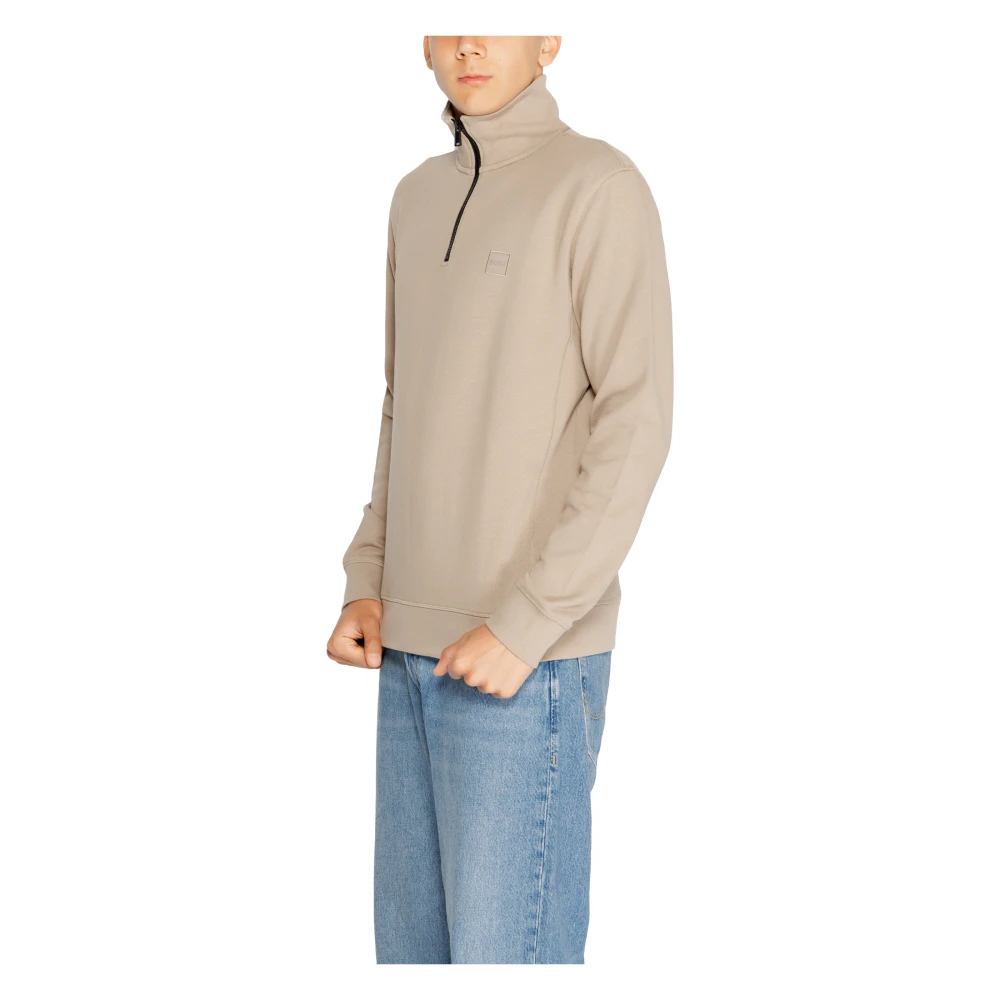 Hugo Boss Heren Sweatshirt Herfst Winter Katoen Brown Heren