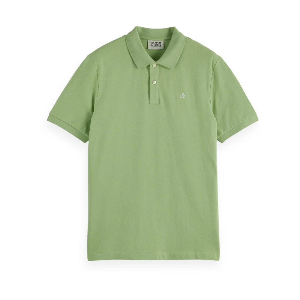Scotch & Soda Kern Katoen Pique Regular Polo Green Heren