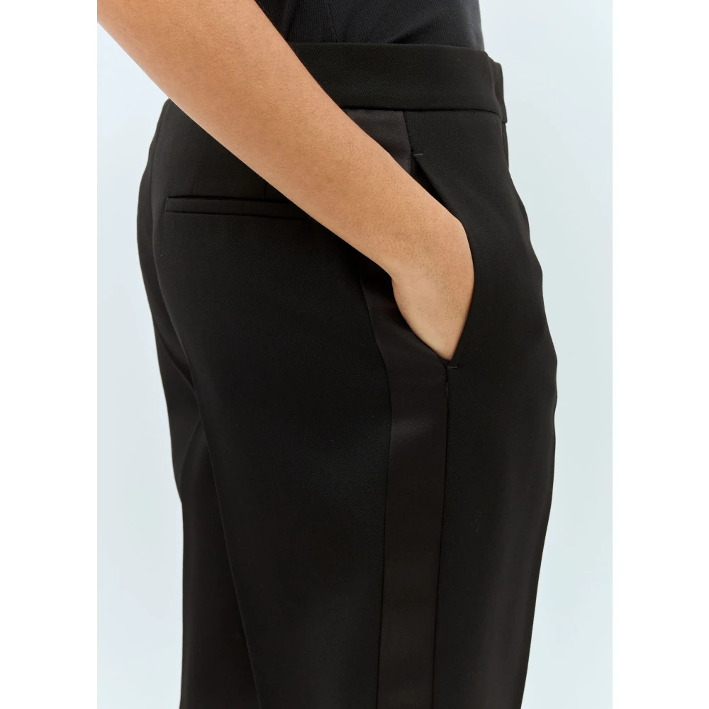 Jil Sander Wol Canvas Maatwerk Broek Black Dames