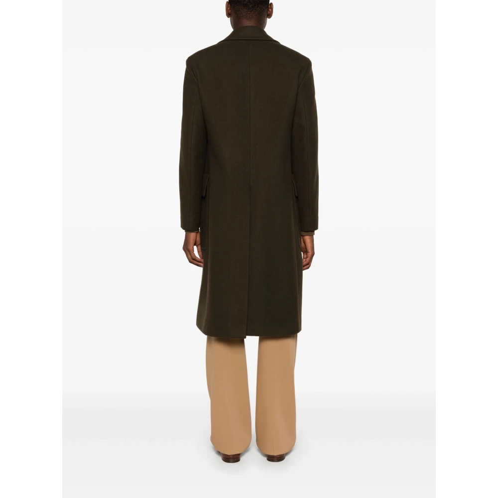 Lardini Groene Dubbelborst Jas Green Heren