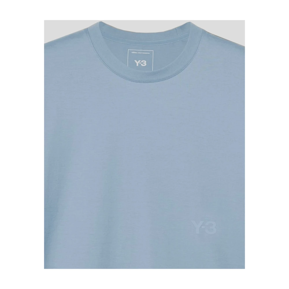 Y-3 Katoenen Logo Tee Blue Heren