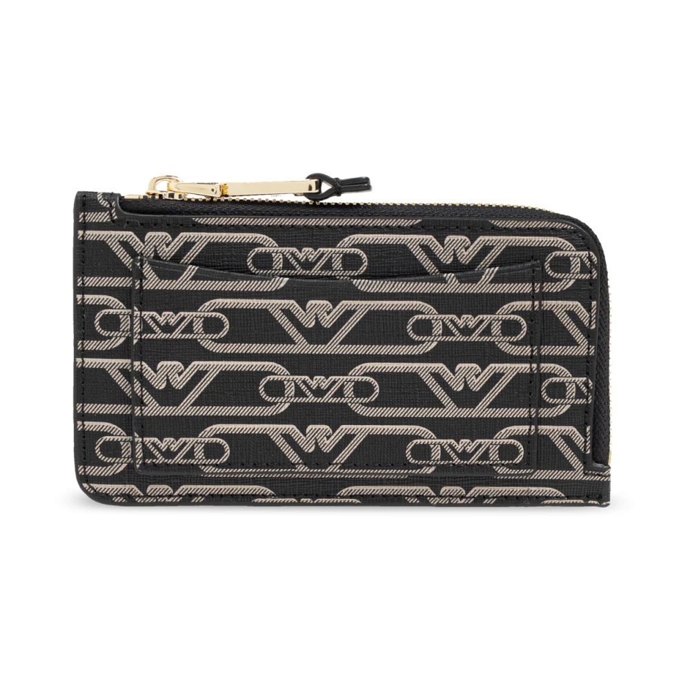 Emporio Armani Kaarthouder met monogram Black Dames