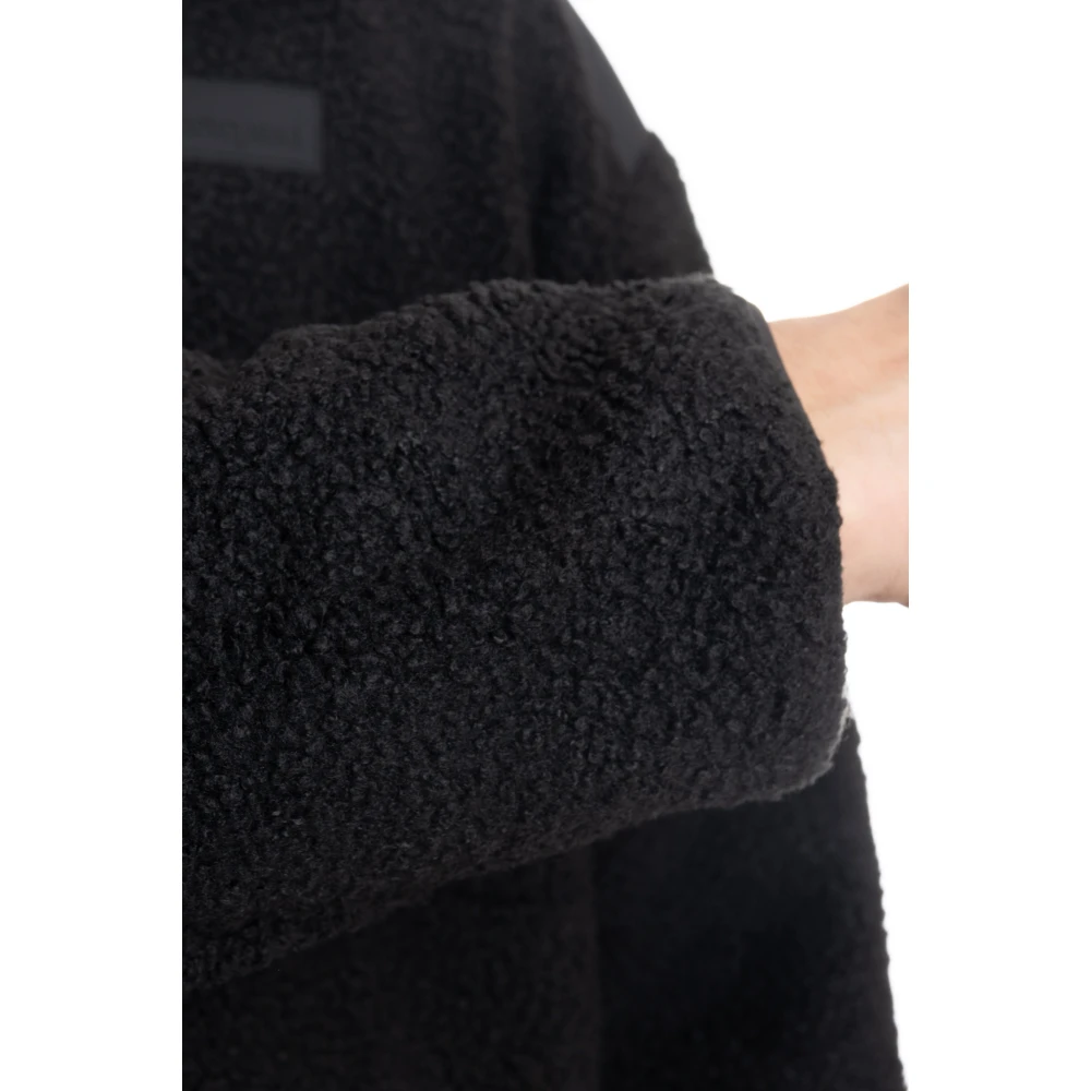 Cotopaxi Zwarte Trekkingstijl Jas met Nylon Details Black Heren