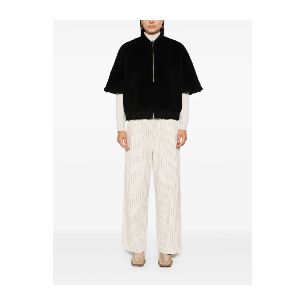 Max Mara Zwarte Teddy Bomberjack Black Dames