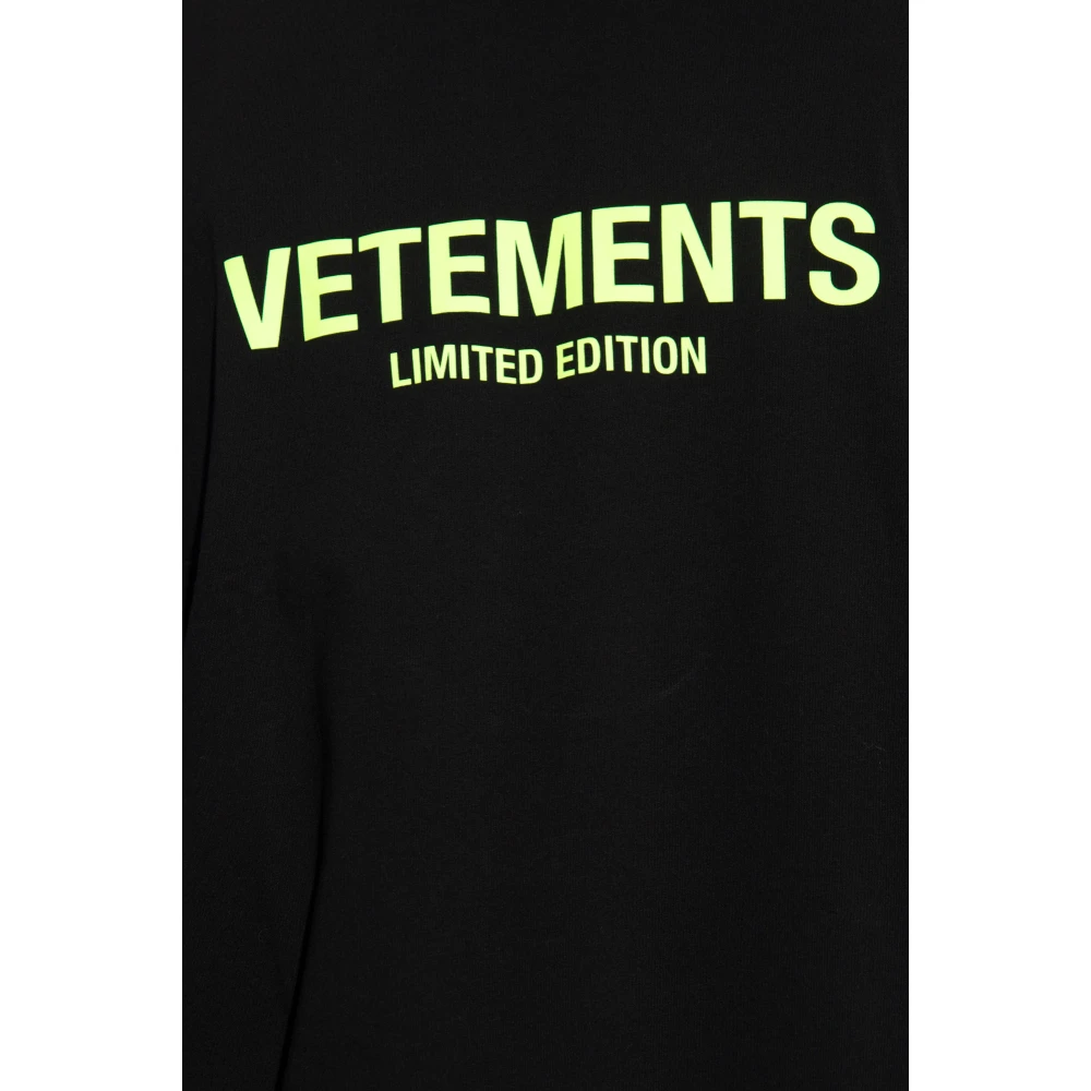Vetements T-shirt met logo Black Heren