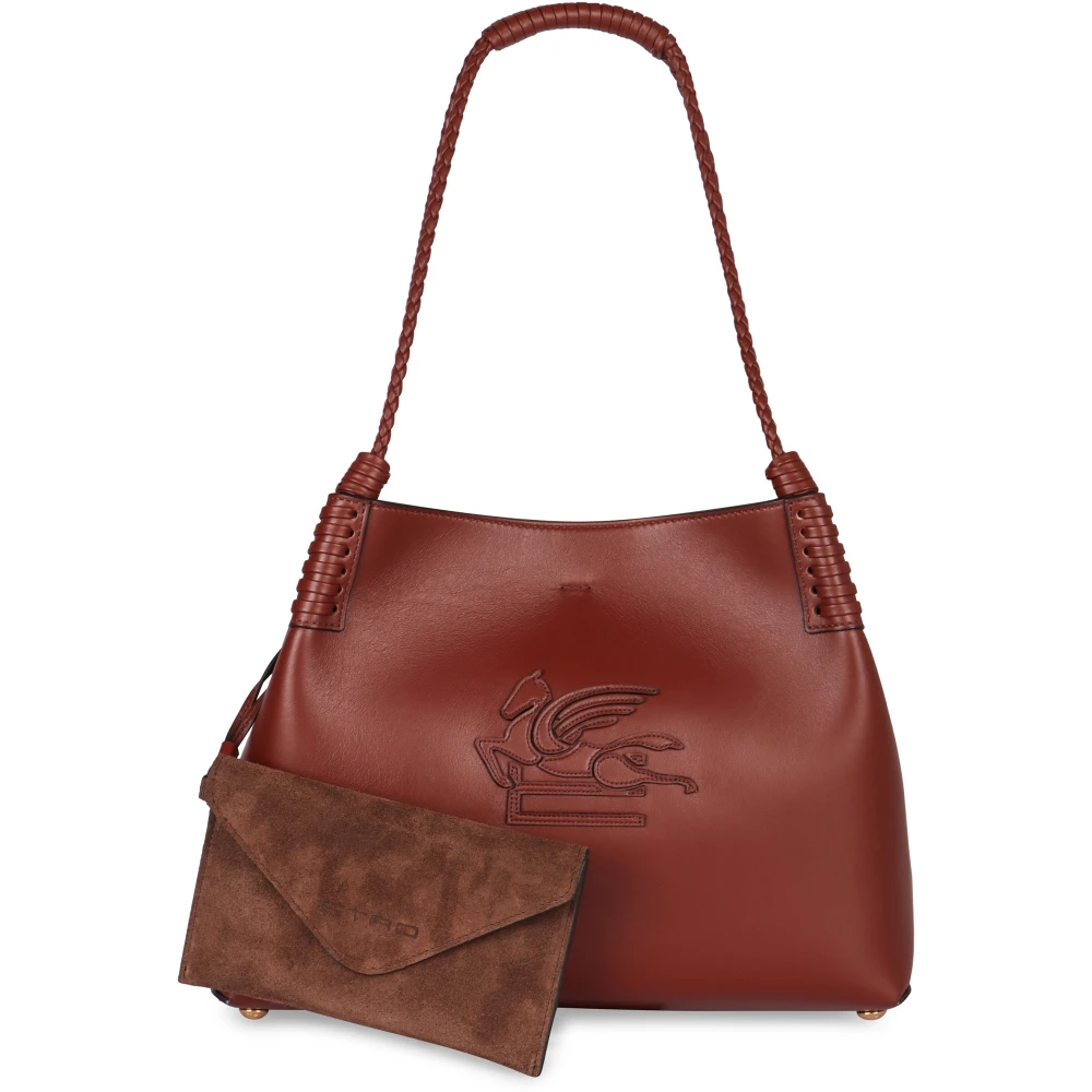 ETRO Leren Tote met Metalen Sluiting Red Dames
