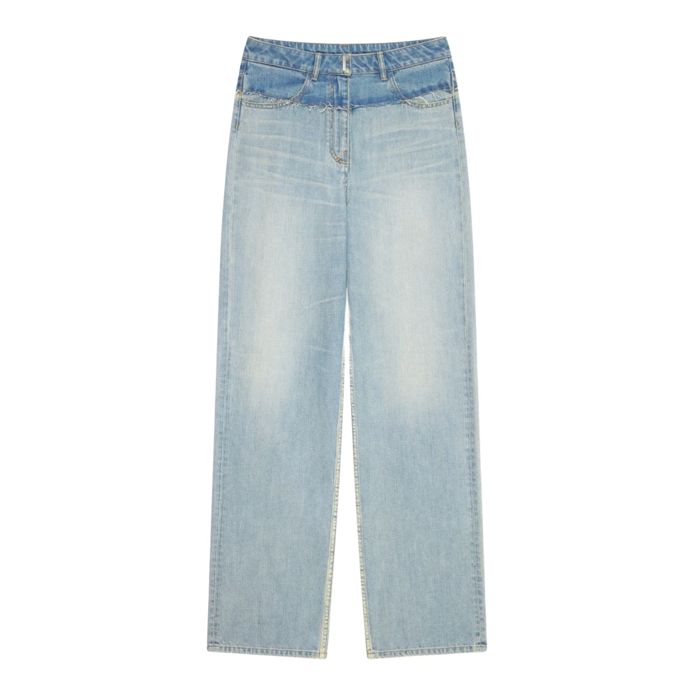 Givenchy Mixed Denim Straight Jeans Blue Dames