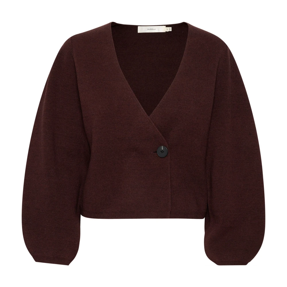 InWear Bruin Puce Melange Cardigan Sweater Brown Dames