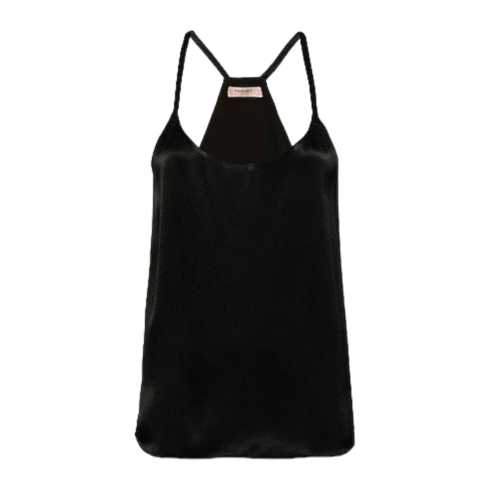 Twinset Zwart Satijn Top Black Dames