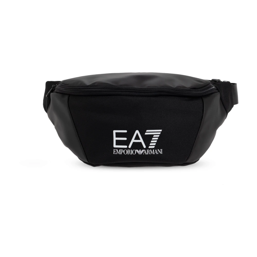 Emporio Armani Ea7 Unisex Zwart Tassen One Size, Polyester, Heuptas Met Logo