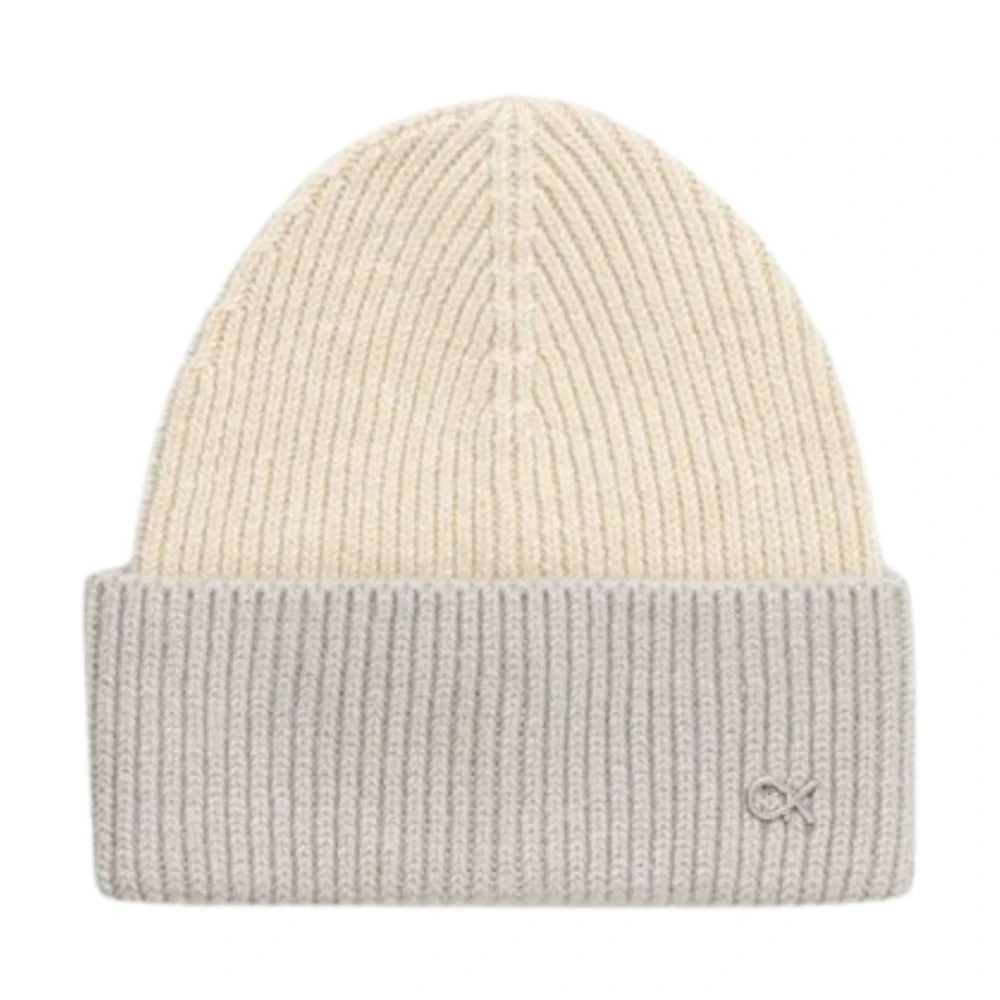 Calvin Klein Metalen Chunky Beanie voor vrouwen Beige Dames