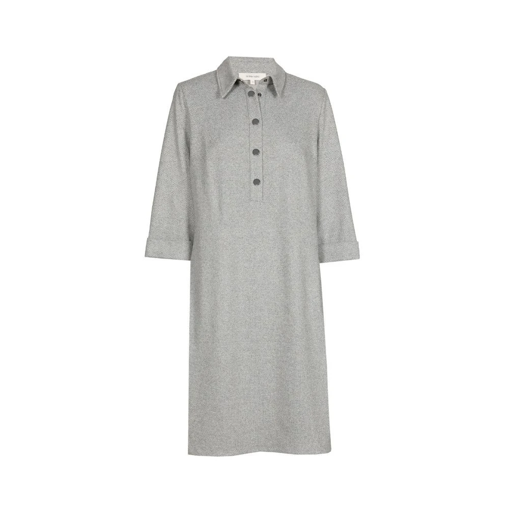 Marie Méro Grijze Velours Polo Kraag Jurk Gray Dames