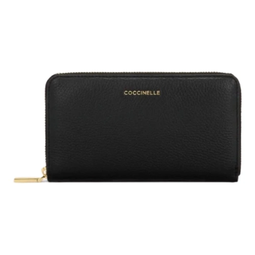 Coccinelle Women's Black Wallets & Cardholders, One Size, Metallic Soft Zip Wallet