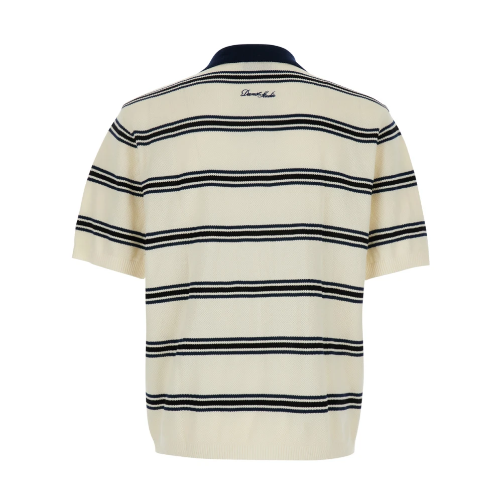 Dunst Gestreept Wit Poloshirt Katoen Piquet White Heren