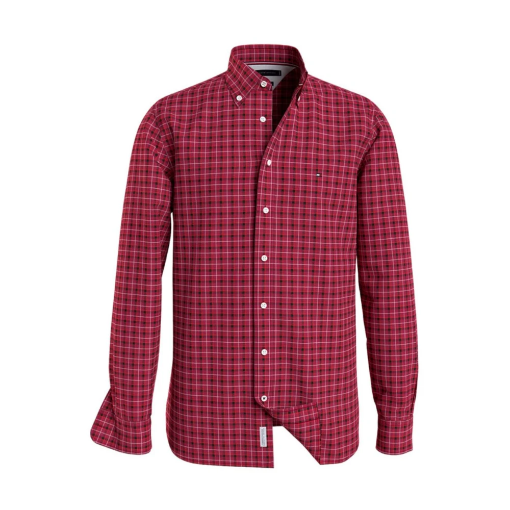 Tommy Hilfiger Men's Red Casual Shirts,, Checke Shirt With Long Sleeves 2XL