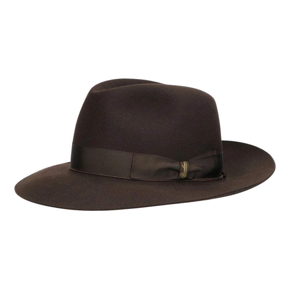 Borsalino Vilt Breedgerande Hoed Brown Heren