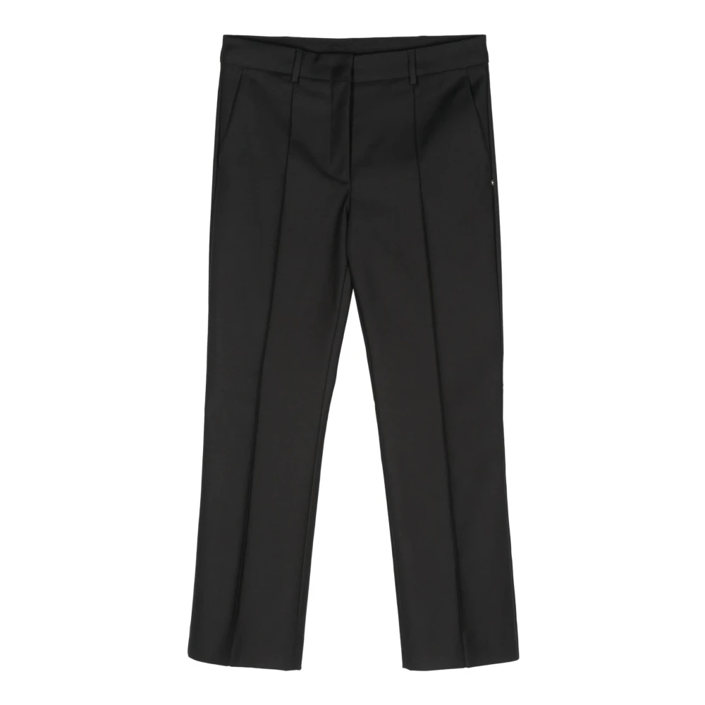 SPORTMAX Zwarte Crop Broek met Reliëf Stiksels Black Dames