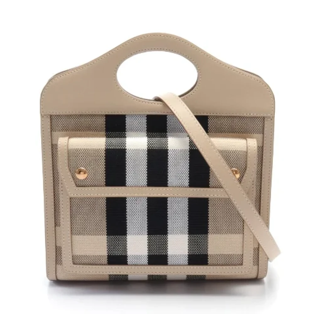 Burberry Vintage Pre-owned Canvas handbags Beige Dames