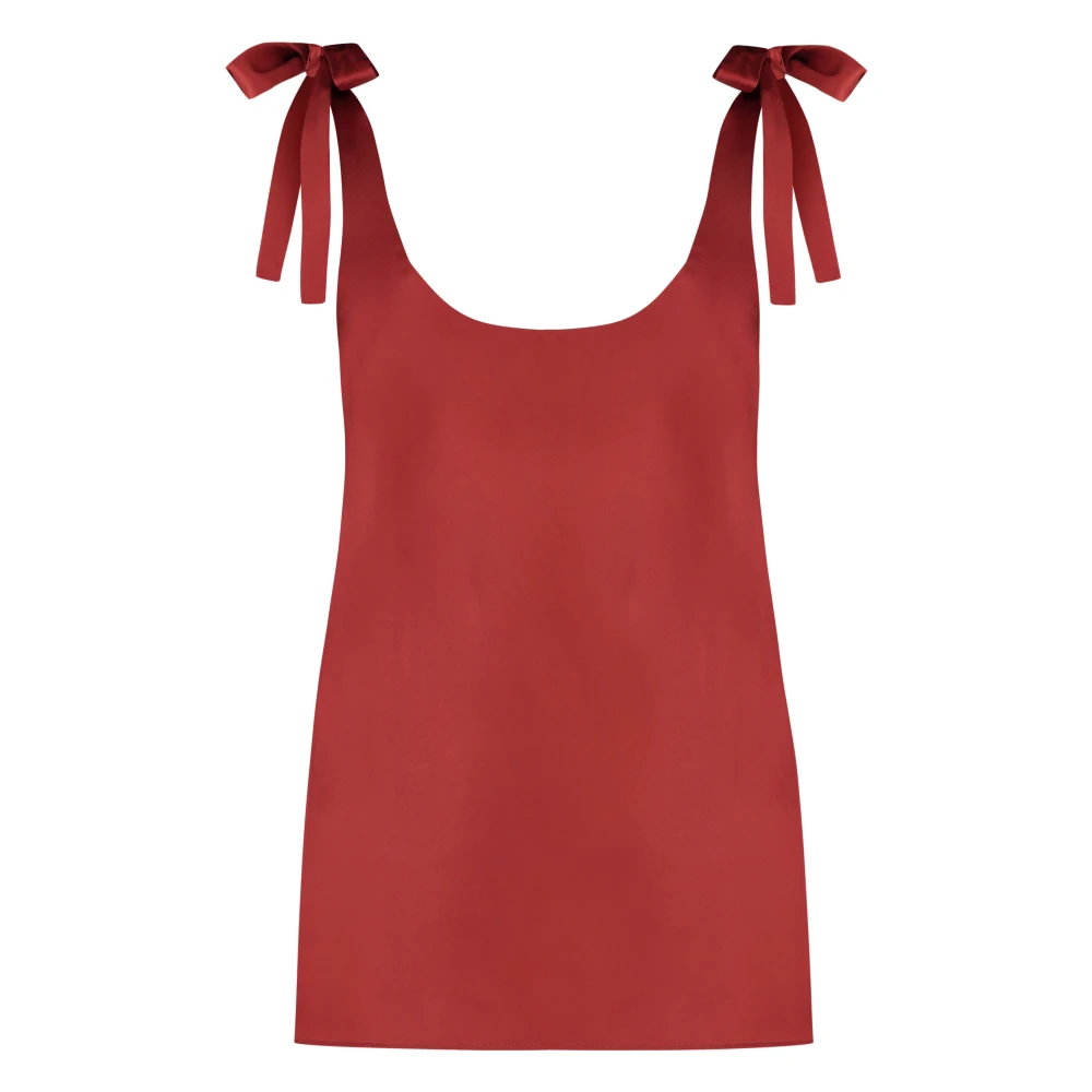 Zimmermann Strik Detail Viscose Linnen Top Red Dames