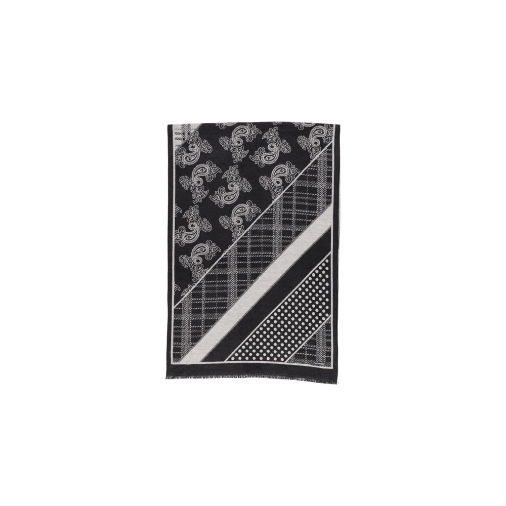 Sandro Ferrone Zwarte viscose sjaal herfst winter collectie Black Dames