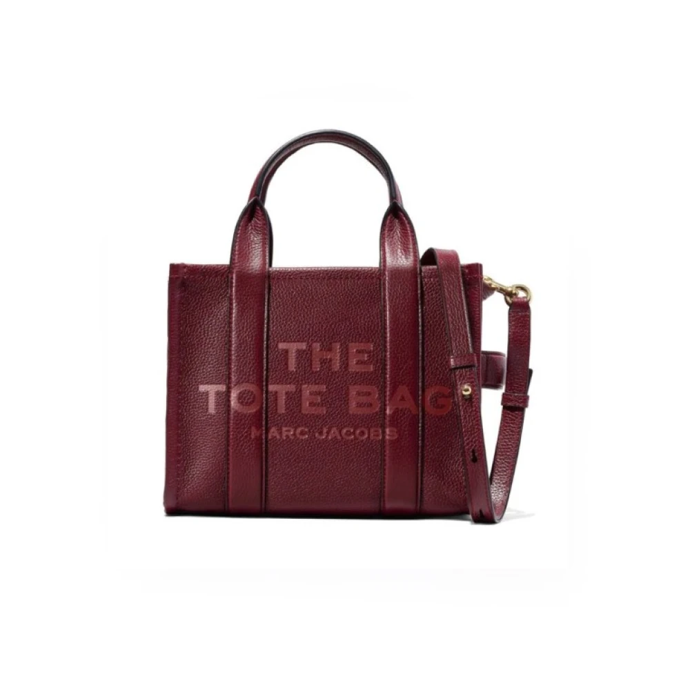 Marc Jacobs Rode Leren Tote Tas Brown Dames