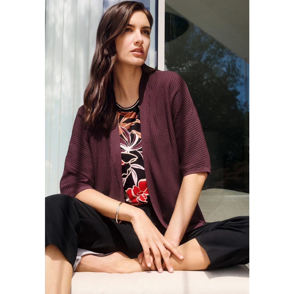 Betty Barclay Geribbelde Lange Vest Purple Dames
