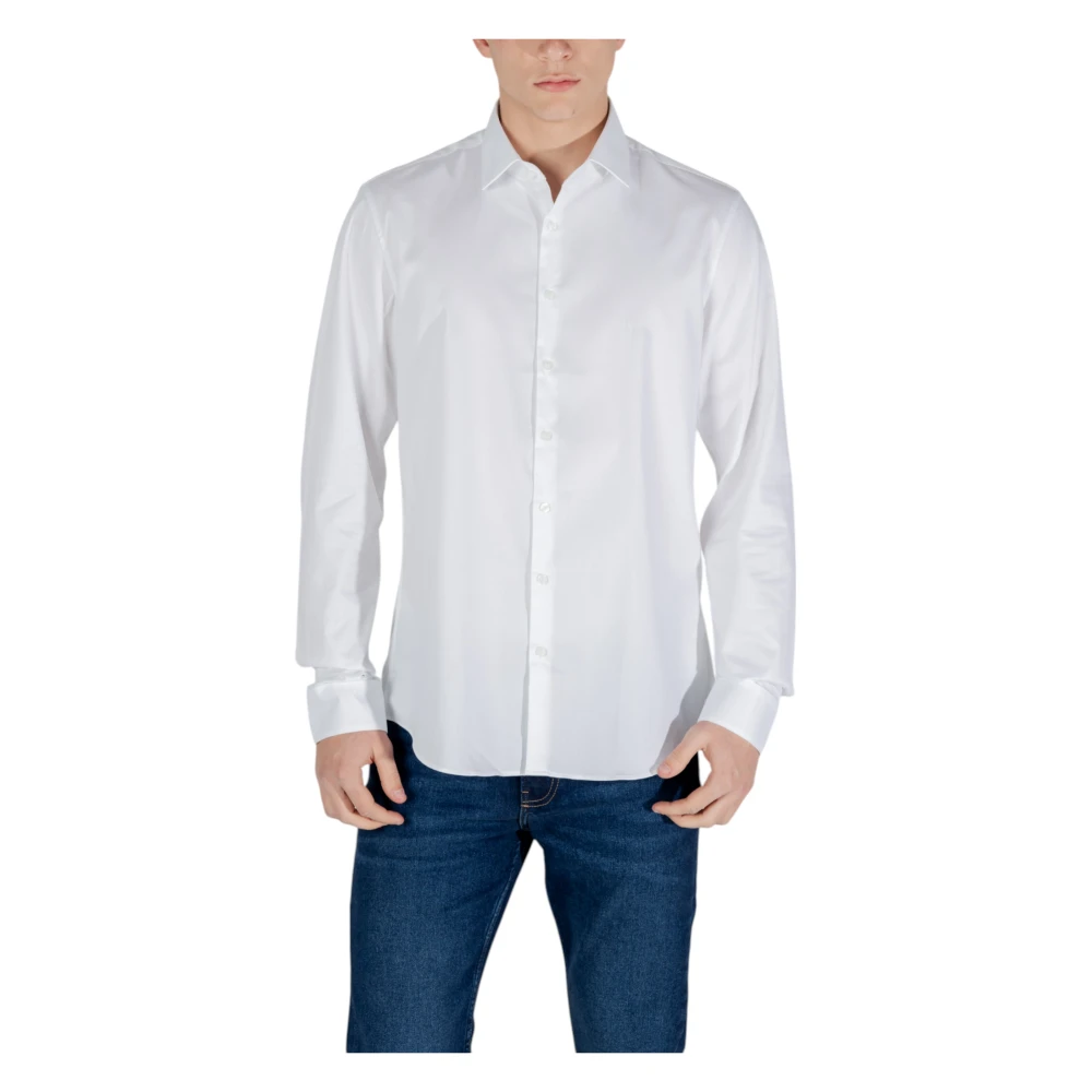 Calvin Klein Lente Zomer Lange Mouw Shirt White Heren