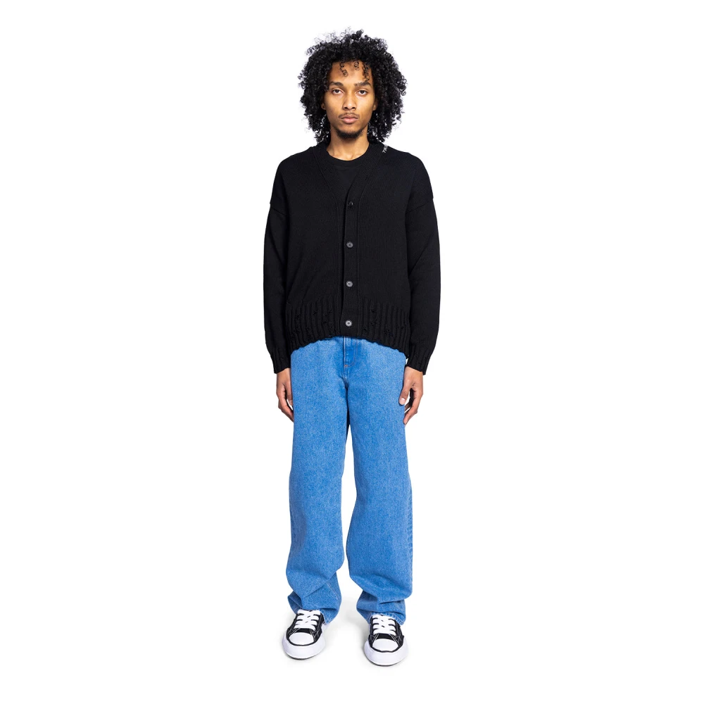Marni Blauwe Wide-Leg Denim Jeans Blue Heren