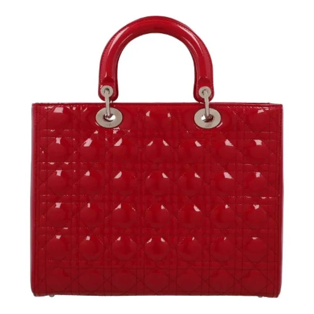 Dior Vintage Pre-owned Leather handbags Red Dames