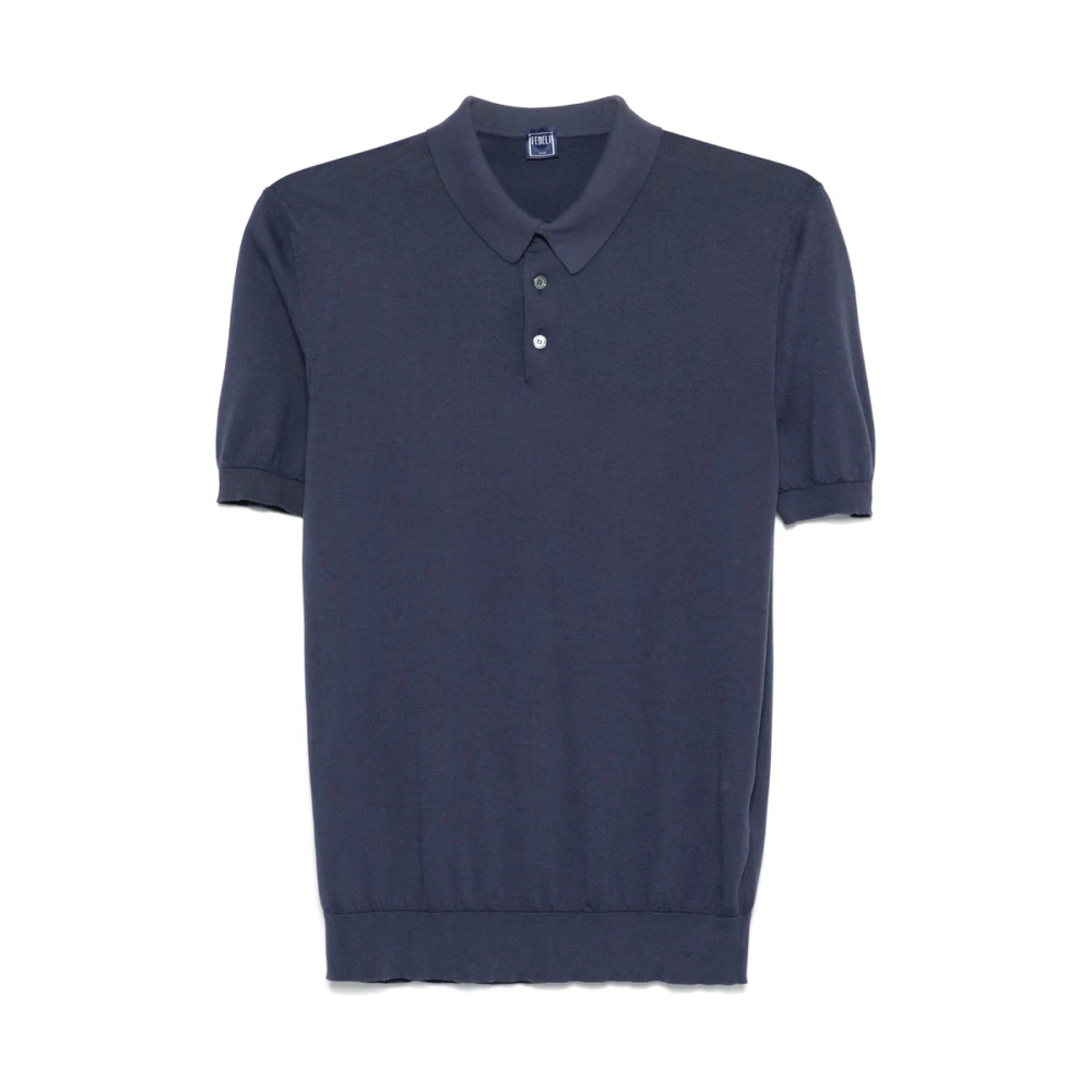 Fedeli Navy Blue Button-Up Sweater Blue Heren