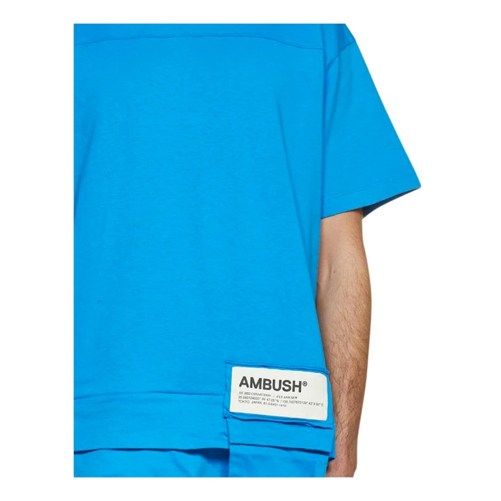 Ambush Logo Katoenen T-shirt Blue Heren