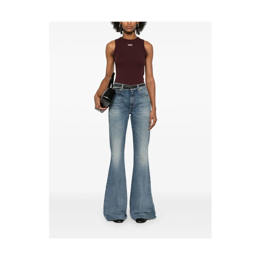 alexander mcqueen Burgundy Crew Neck Sleeveless Top Red Dames