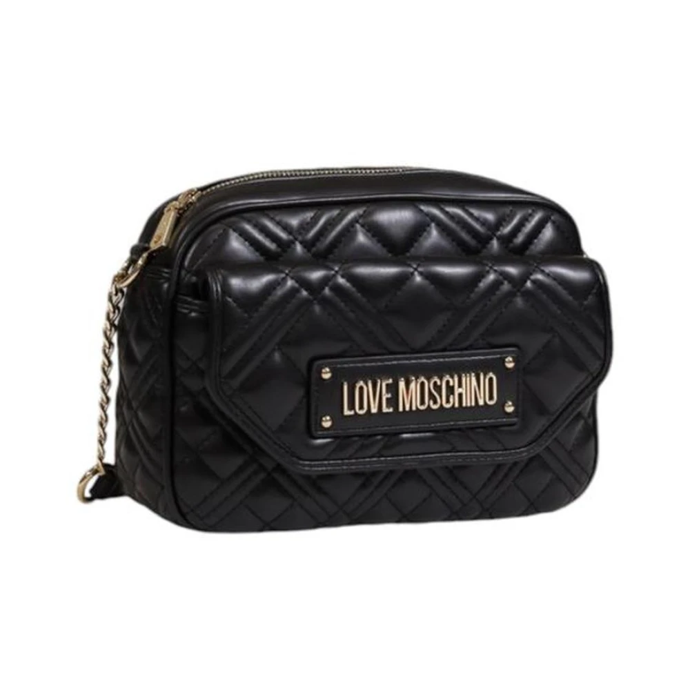 Love Moschino Stijlvolle Zwarte Polyethyleen Dames Handtas Black Dames