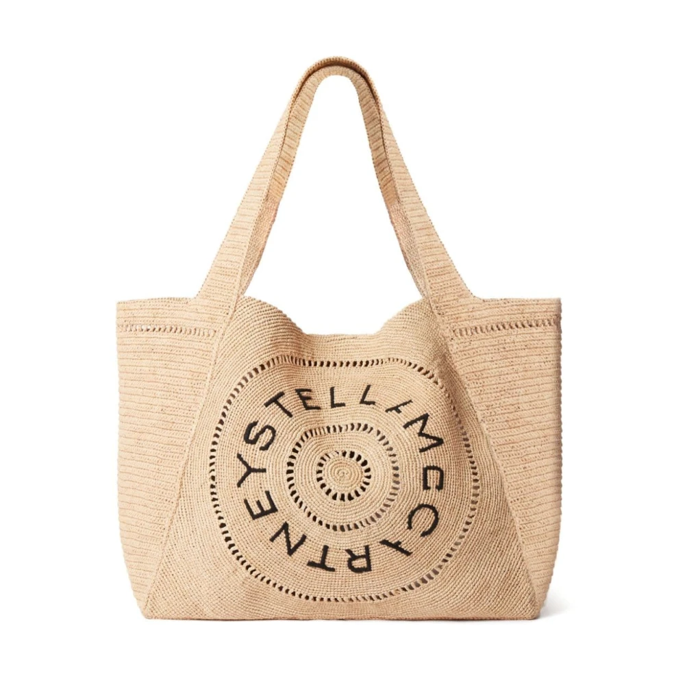 Stella Mccartney Beige Tote Tas met Borduurwerk Beige Dames