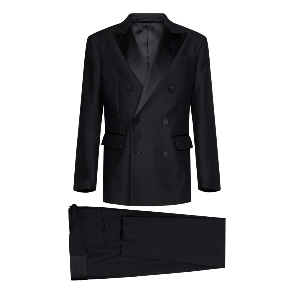 Dsquared2 Black Double Breasted Suits, Male, 2XL, Double-Breasted Suit Set
