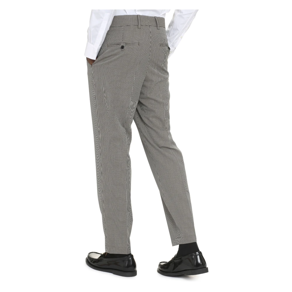 Hugo Boss Houndstooth Broek met Achterzakken Beige Heren