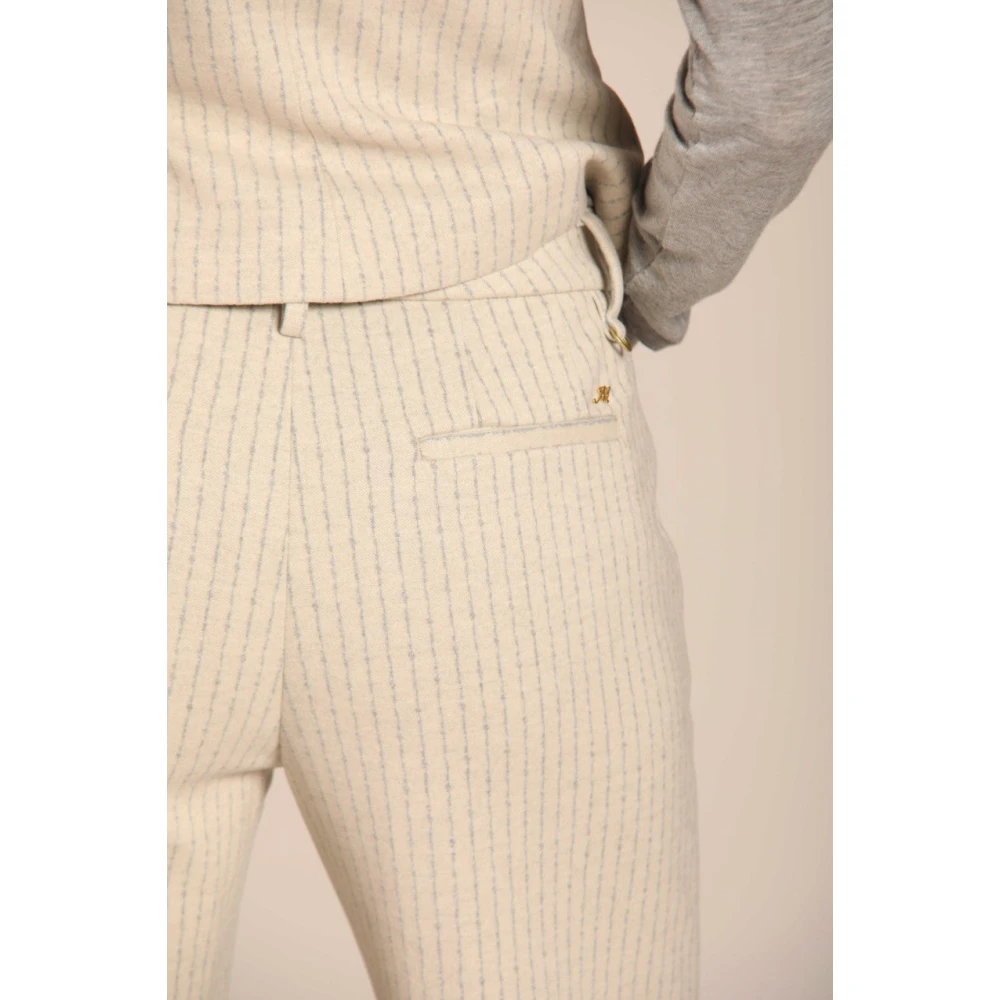 Mason's Beige Gestreepte Straight Chino Broek Beige Dames