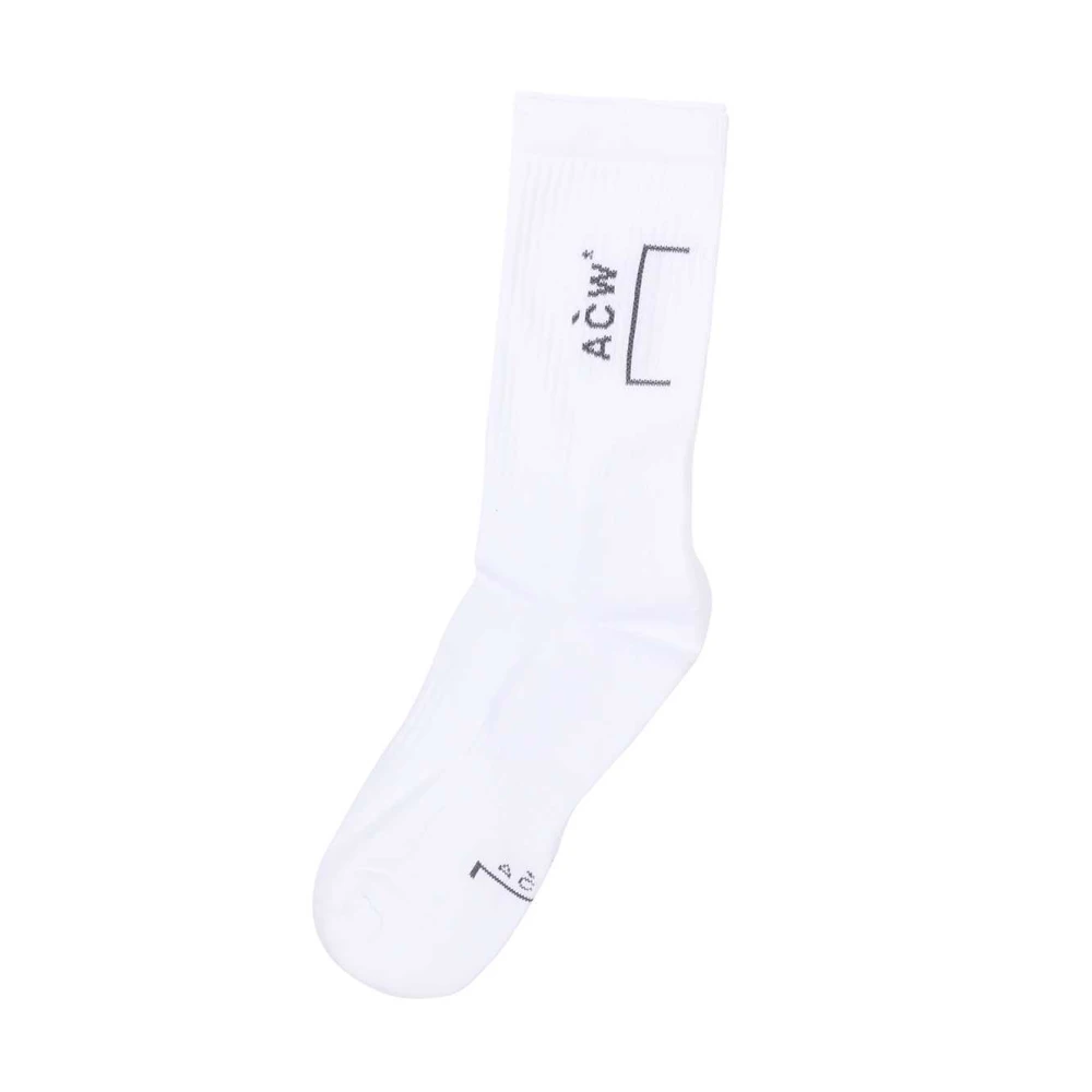A-Cold-Wall Geribbelde Katoenmix Kniekousen White Heren