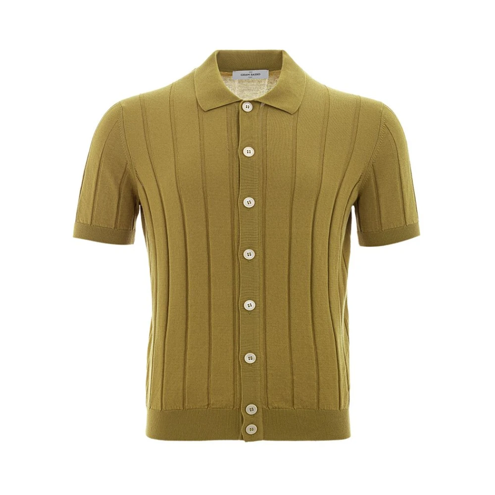 Gran Sasso Elegante Groene Katoenen T-Shirt Green Heren
